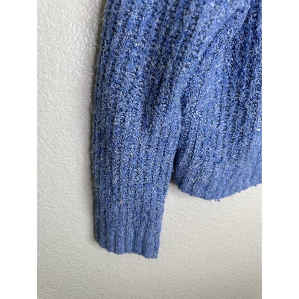 Sincerely Jules Sweater Womens XS Mock Neck Boucle Pullover Wool Blue Half Zip - Picture 4 of 6